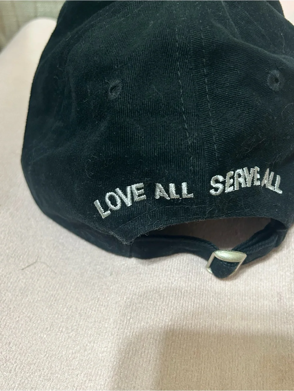 Hard Rock Cafe Black Hat with White Embroidery Vintage New Love all Serve all